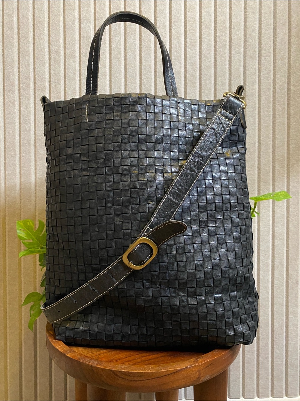Uashmama Black Purse Crossbody Tote Bag Washable Black Sustainable Minimalist